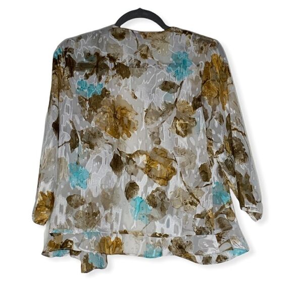 tan Jay Petite Chiffon Open-front Blouse - Picture 2 of 8